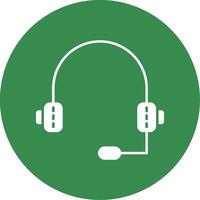 Headphone Glyph Circle Icon vector