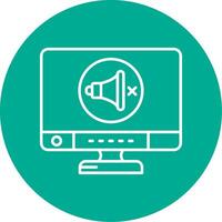 Mute Linear Circle Multicolor Design Icon vector