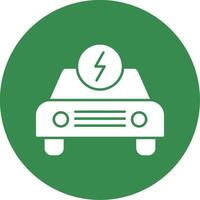 Electric Car Glyph Circle Icon vector