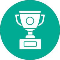 Trophy Glyph Circle Icon vector