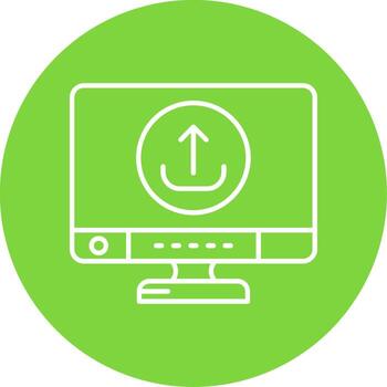 Upload Linear Circle Multicolor Design Icon vector