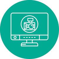 Camera Linear Circle Multicolor Design Icon vector