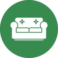 Couch Glyph Circle Icon vector