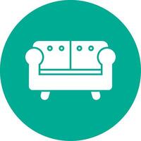 Sofa Glyph Circle Icon vector