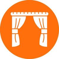 Curtains Glyph Circle Icon vector