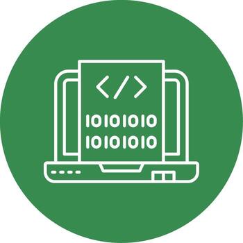 Code Linear Circle Multicolor Design Icon vector