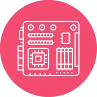 Motherboard Linear Circle Multicolor Design Icon vector