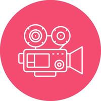 Video camera Linear Circle Multicolor Design Icon vector