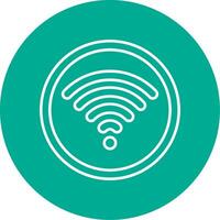 Wifi Linear Circle Multicolor Design Icon vector