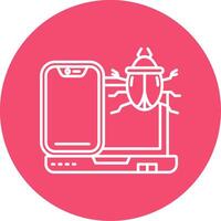 Bug Linear Circle Multicolor Design Icon vector