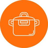 Pressure cooker Linear Circle Multicolor Design Icon vector