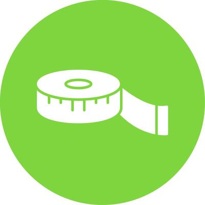 Measure Tape Glyph Circle Icon