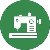 Sewing Machine Glyph Circle Icon vector