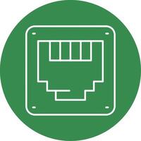 Ethernet Linear Circle Multicolor Design Icon vector