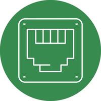 ethernet lineal circulo multicolor diseño icono vector