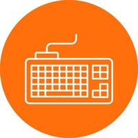 Keyboard Linear Circle Multicolor Design Icon vector