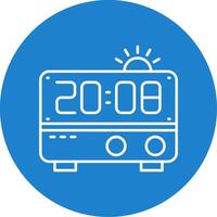 Alarm clock Linear Circle Multicolor Design Icon vector