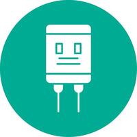 Capacitor Glyph Circle Icon vector