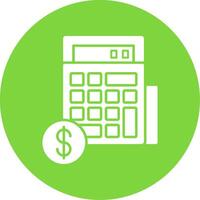 Calculator Glyph Circle Icon vector