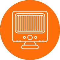 Heater Linear Circle Multicolor Design Icon vector