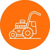 Mower Linear Circle Multicolor Design Icon vector