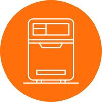 Fridge Linear Circle Multicolor Design Icon vector