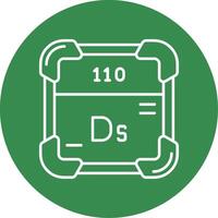 Darmstadtium Linear Circle Multicolor Design Icon vector