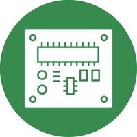 Pcb Board Glyph Circle Icon vector