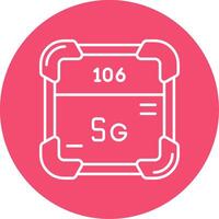 Seaborgium Linear Circle Multicolor Design Icon vector