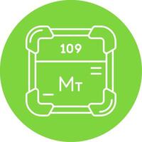 Meitnerium Linear Circle Multicolor Design Icon vector