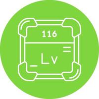 Livermorium Linear Circle Multicolor Design Icon vector
