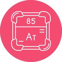 astatine lineal circulo multicolor diseño icono vector