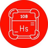 Hassium Linear Circle Multicolor Design Icon vector