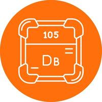 dubnium lineal circulo multicolor diseño icono vector