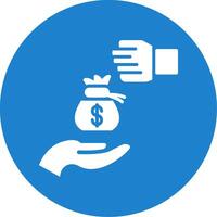 Bribery Glyph Circle Icon vector