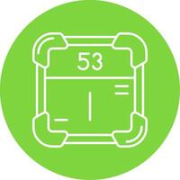 Iodine Linear Circle Multicolor Design Icon vector
