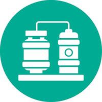 Processing Plant Glyph Circle Icon vector