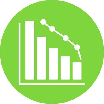 Decrease Glyph Circle Icon vector