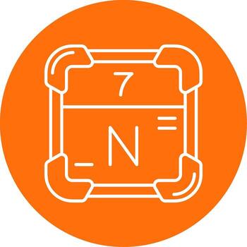 Nitrogen Linear Circle Multicolor Design Icon vector