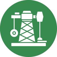 Oil Mining Glyph Circle Icon vector