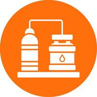 Oil Refinery Glyph Circle Icon vector