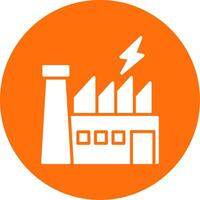Power Plant Glyph Circle Icon vector