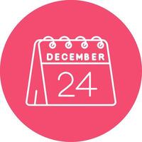 24th of December Linear Circle Multicolor Design Icon vector