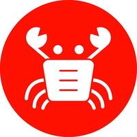 Crab Glyph Circle Icon vector