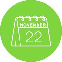 22nd of November Linear Circle Multicolor Design Icon vector