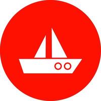 Boat Glyph Circle Icon vector