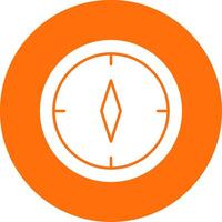 Compass Glyph Circle Icon vector