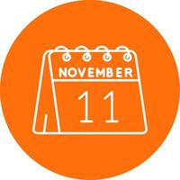 11 de noviembre lineal circulo multicolor diseño icono vector
