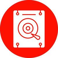 Hard Disk Glyph Circle Icon vector