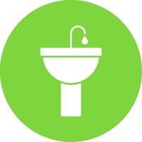 Sink Glyph Circle Icon vector